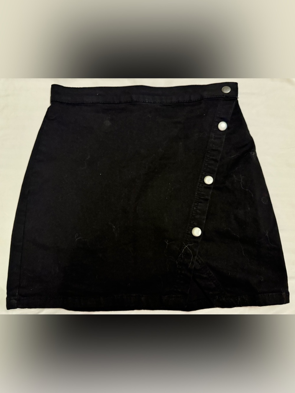 We The Free Black Mini Skirt with Snap Button Detail